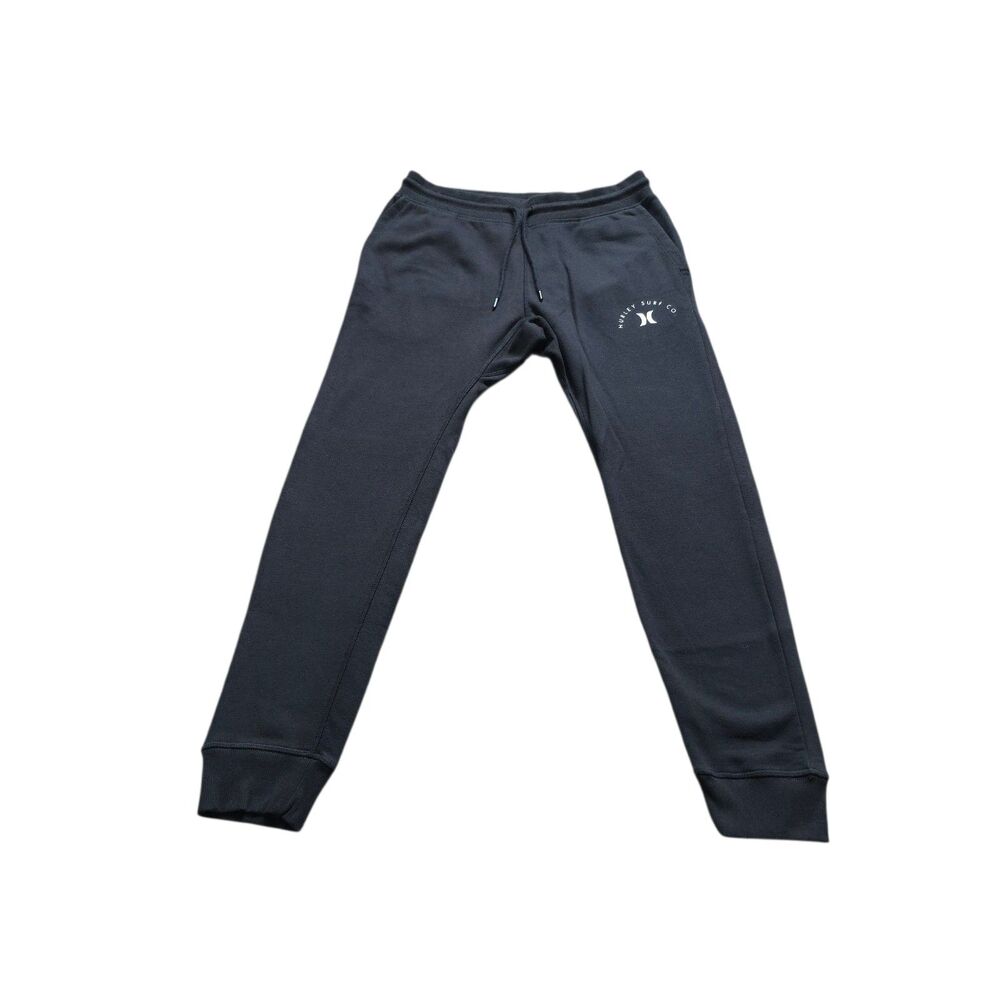 Hurley Coastal Dunes Men’s Fleece Joggers Black Size M Cotton Blend EUC